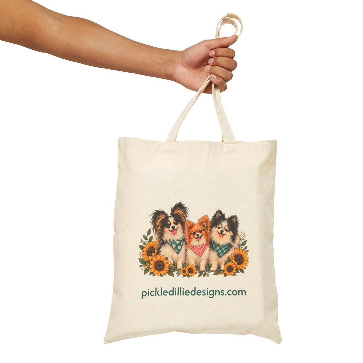 Fun Pickle-Themed Dogs Cotton Canvas Tote Bag