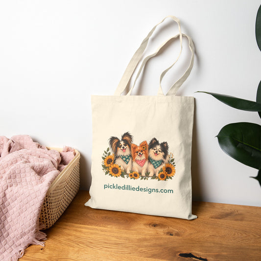 Fun Pickle-Themed Dogs Cotton Canvas Tote Bag