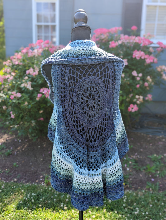 Blue Crochet Sweater