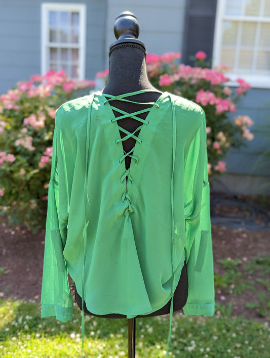 Green Button Up Blouse