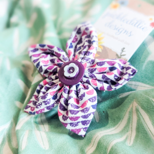 Purple Geo Dog Flower Bow