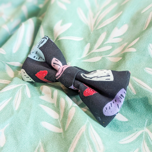 Multicolored Cartoon Hearts Dog Bowtie