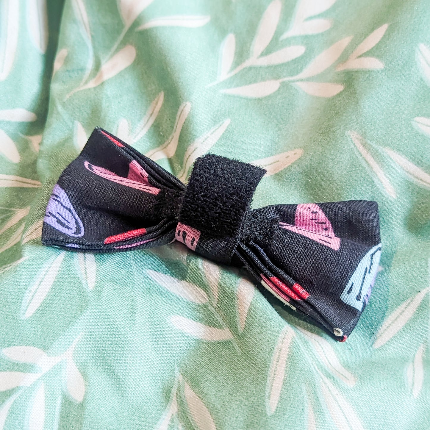 Multicolored Cartoon Hearts Dog Bowtie