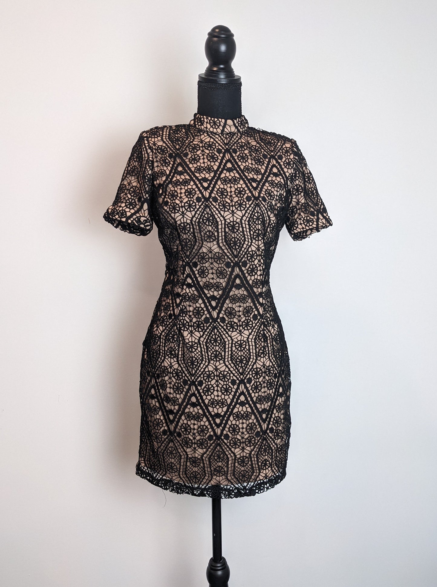 Black Crochet Bodycon Dress