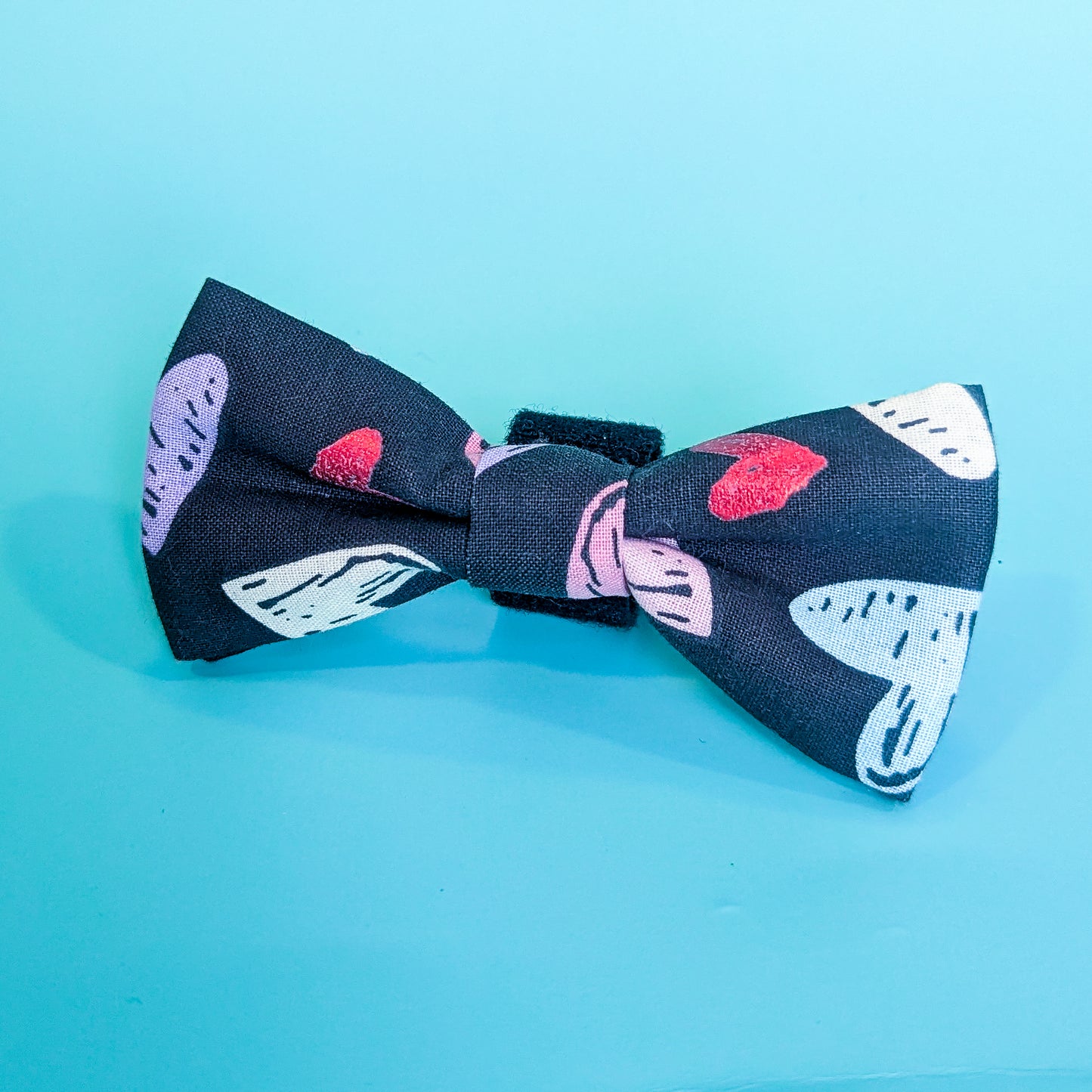 Multicolored Cartoon Hearts Dog Bowtie