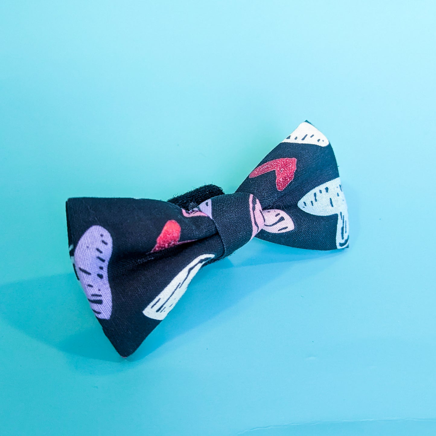 Multicolored Cartoon Hearts Dog Bowtie