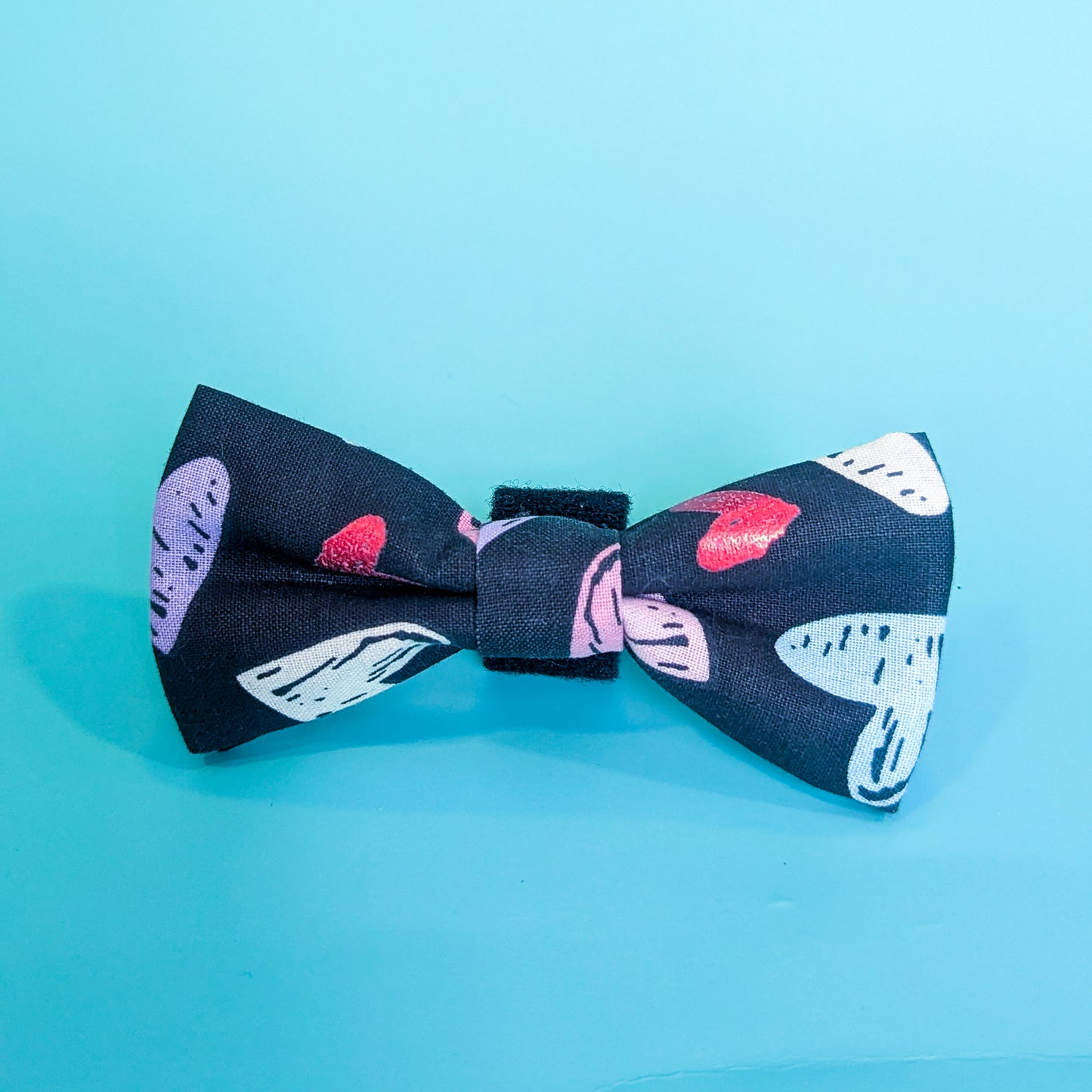 Multicolored Cartoon Hearts Dog Bowtie