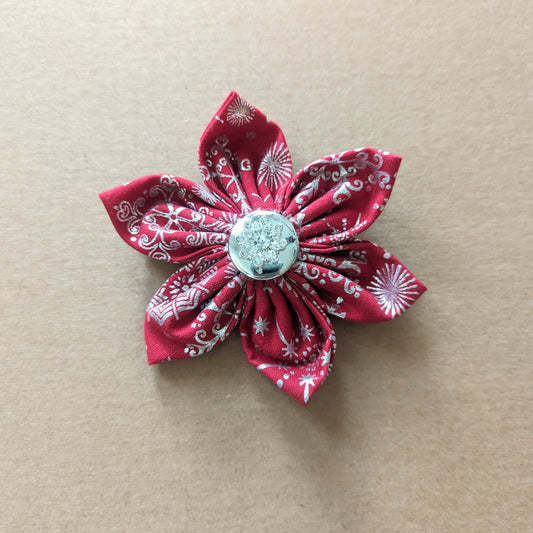 Custom Bow Order - Holiday Snowflake Red