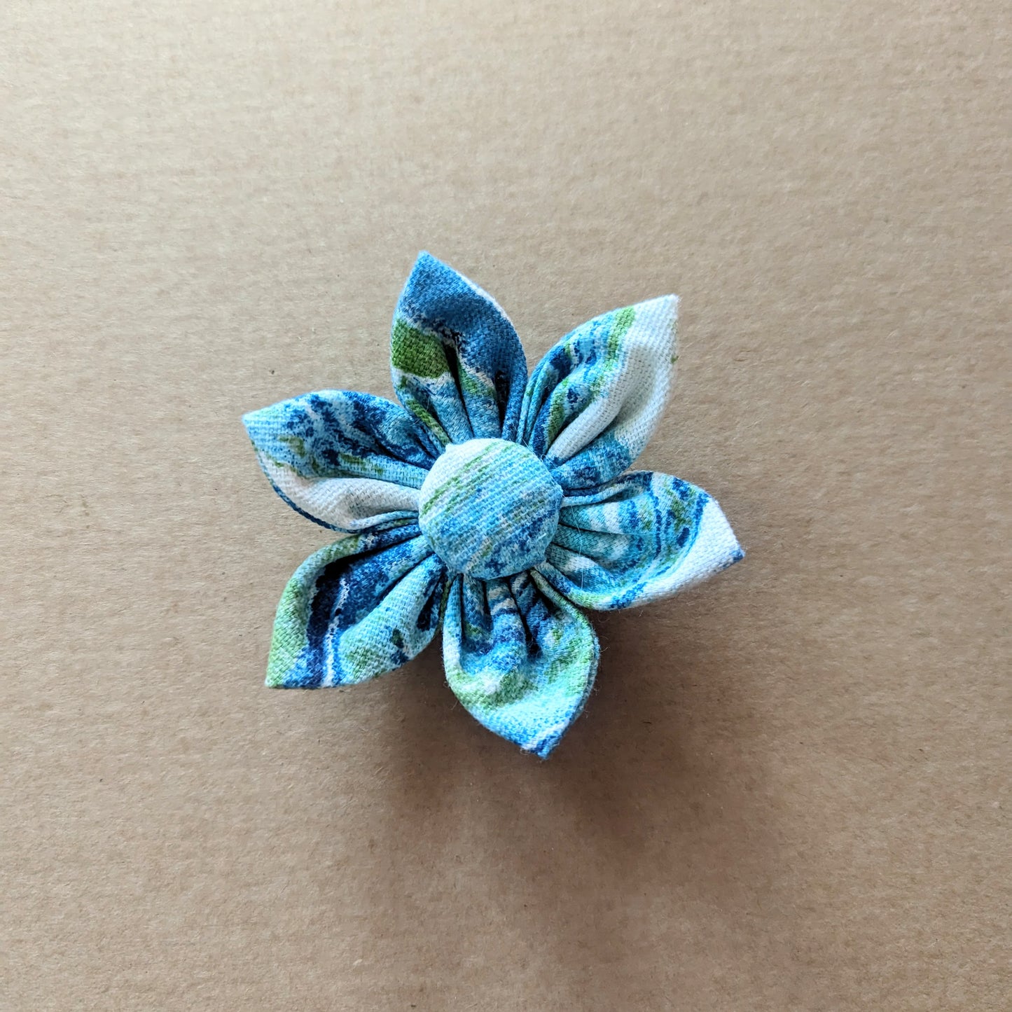 Blue Marble Flower Bow | XS