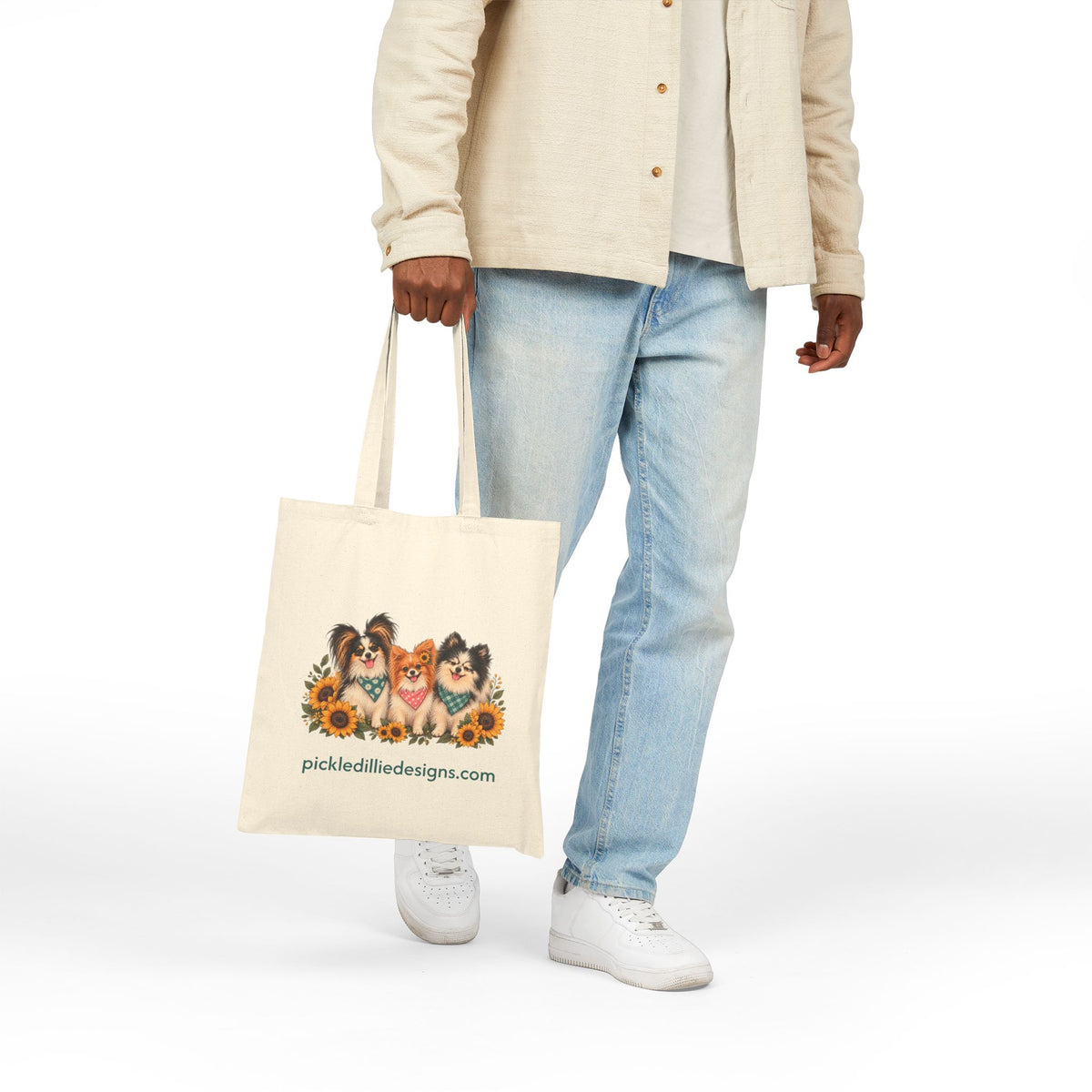 Fun Pickle-Themed Dogs Cotton Canvas Tote Bag