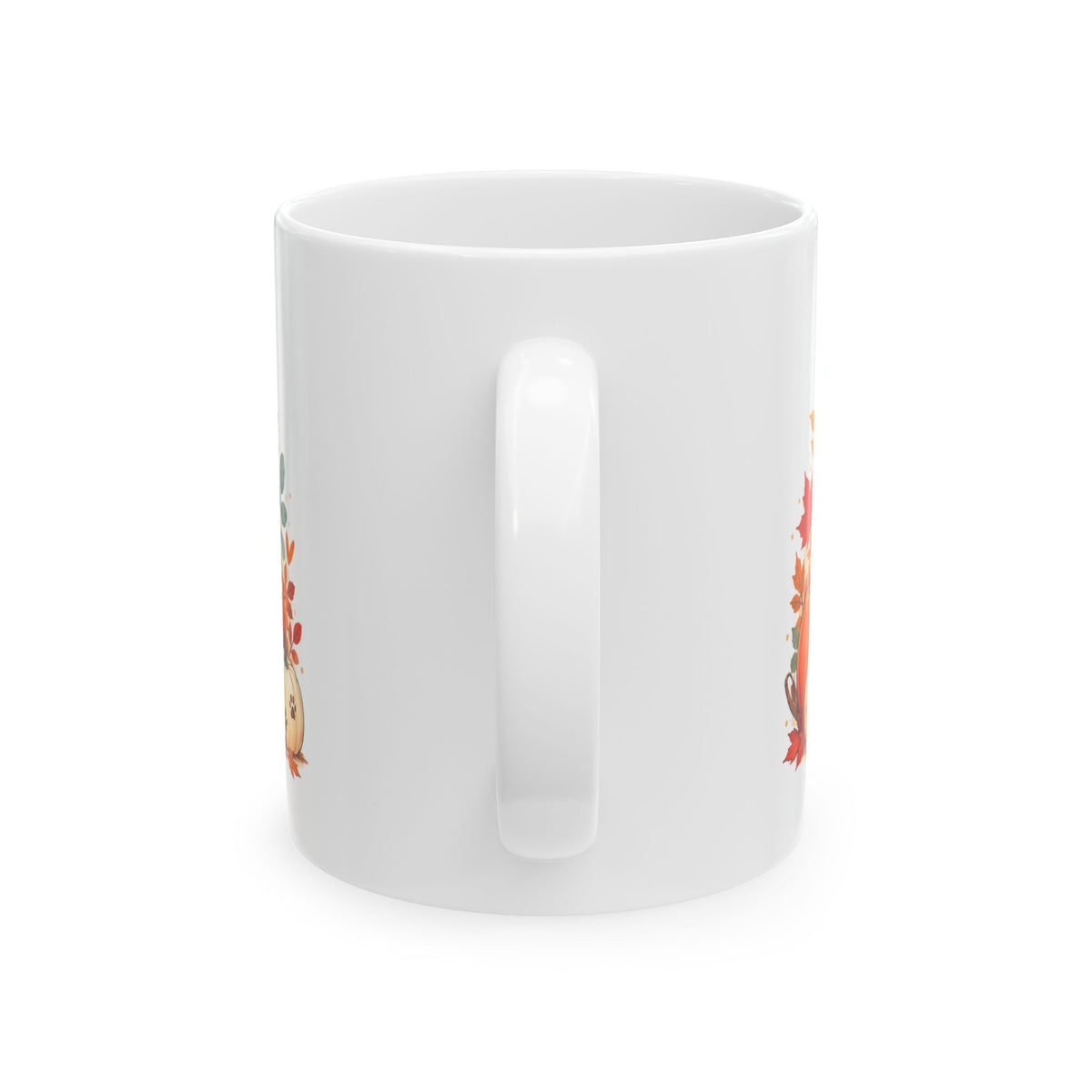 Ceramic Mug with Adorable Autumn Pups and Fall Leaves