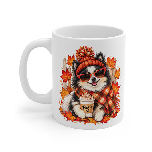 Fall Pickle Coffee Mug – Cozy Autumn Leaves Design