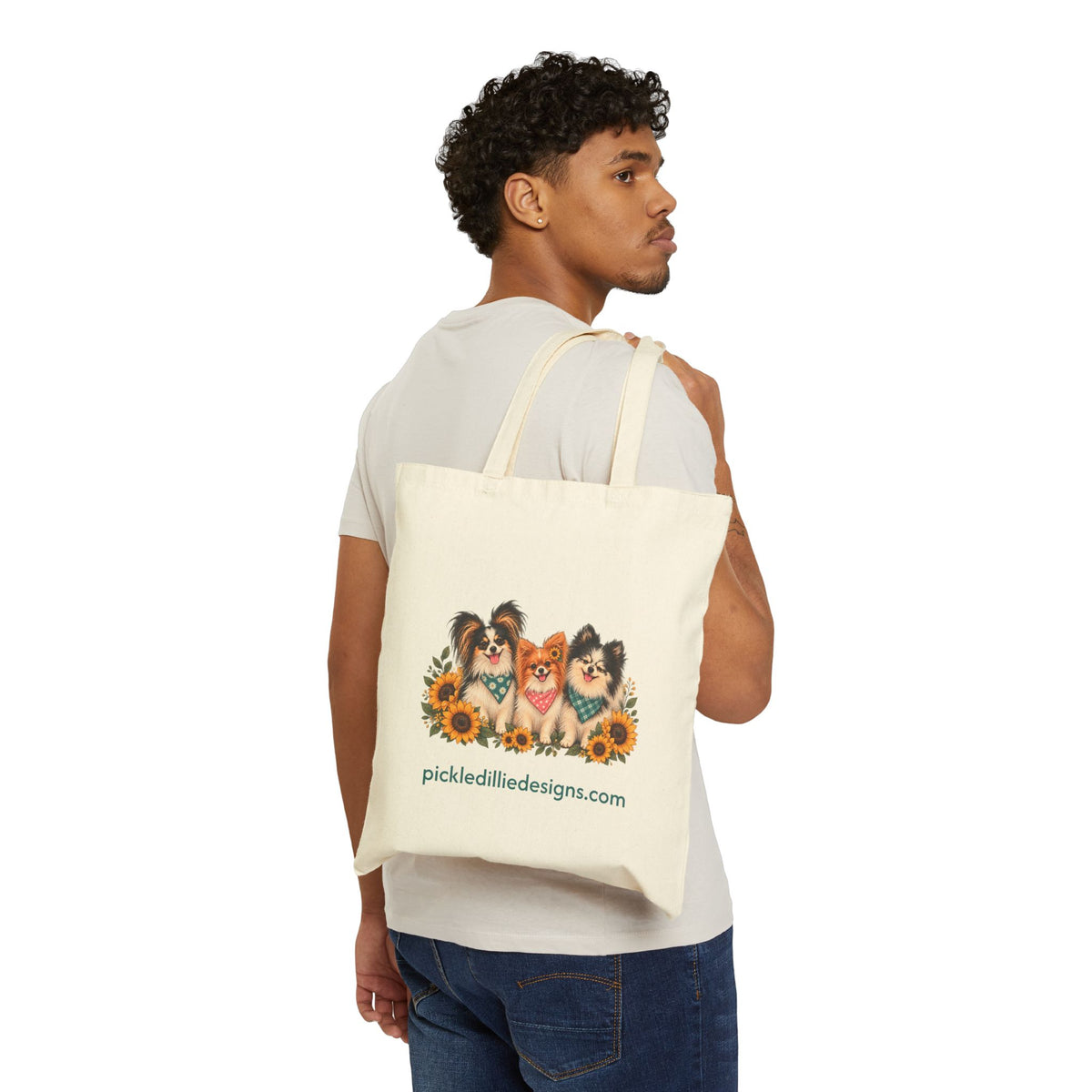 Fun Pickle-Themed Dogs Cotton Canvas Tote Bag
