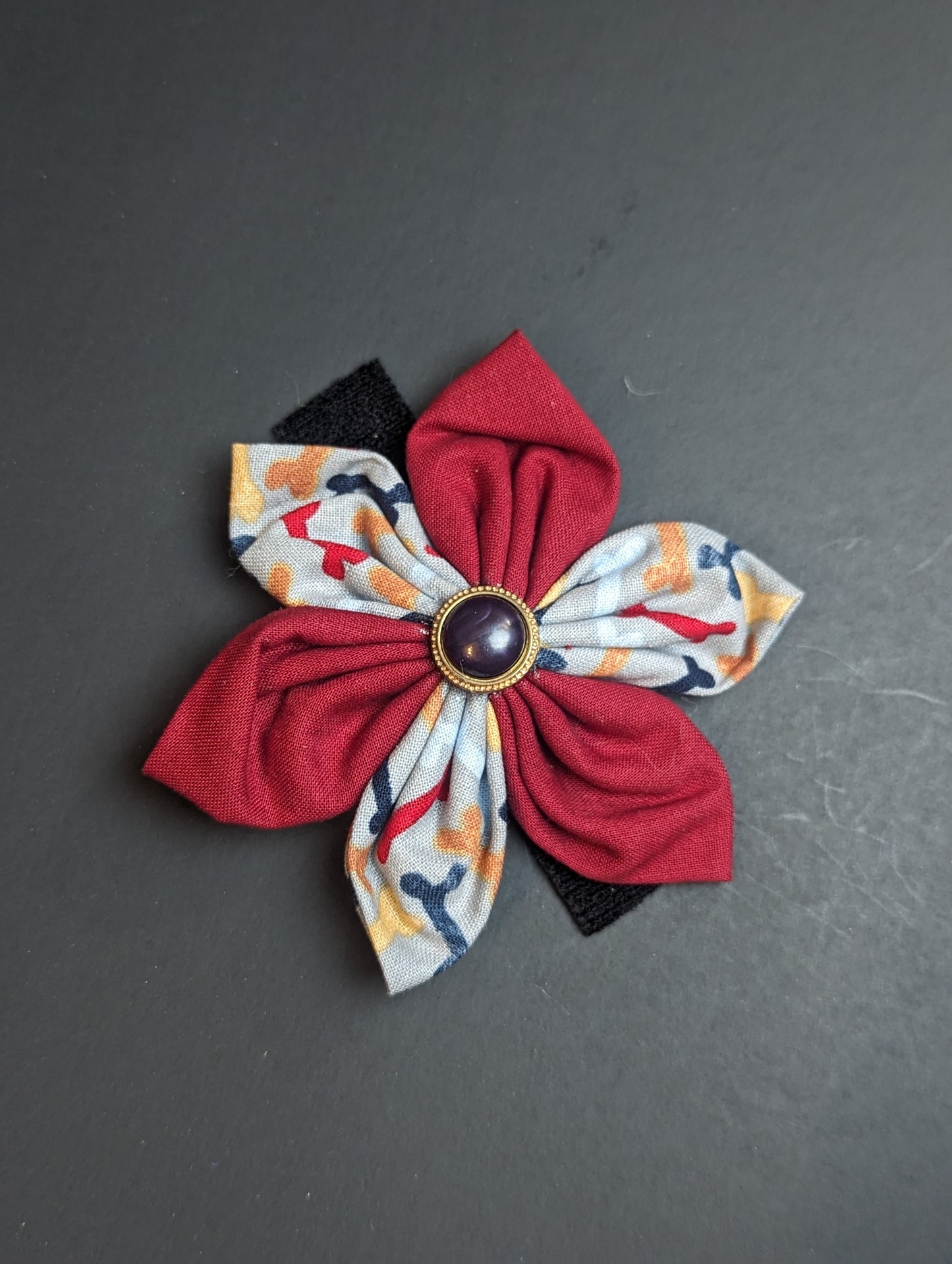 Multi Bones Dog Flower Bow