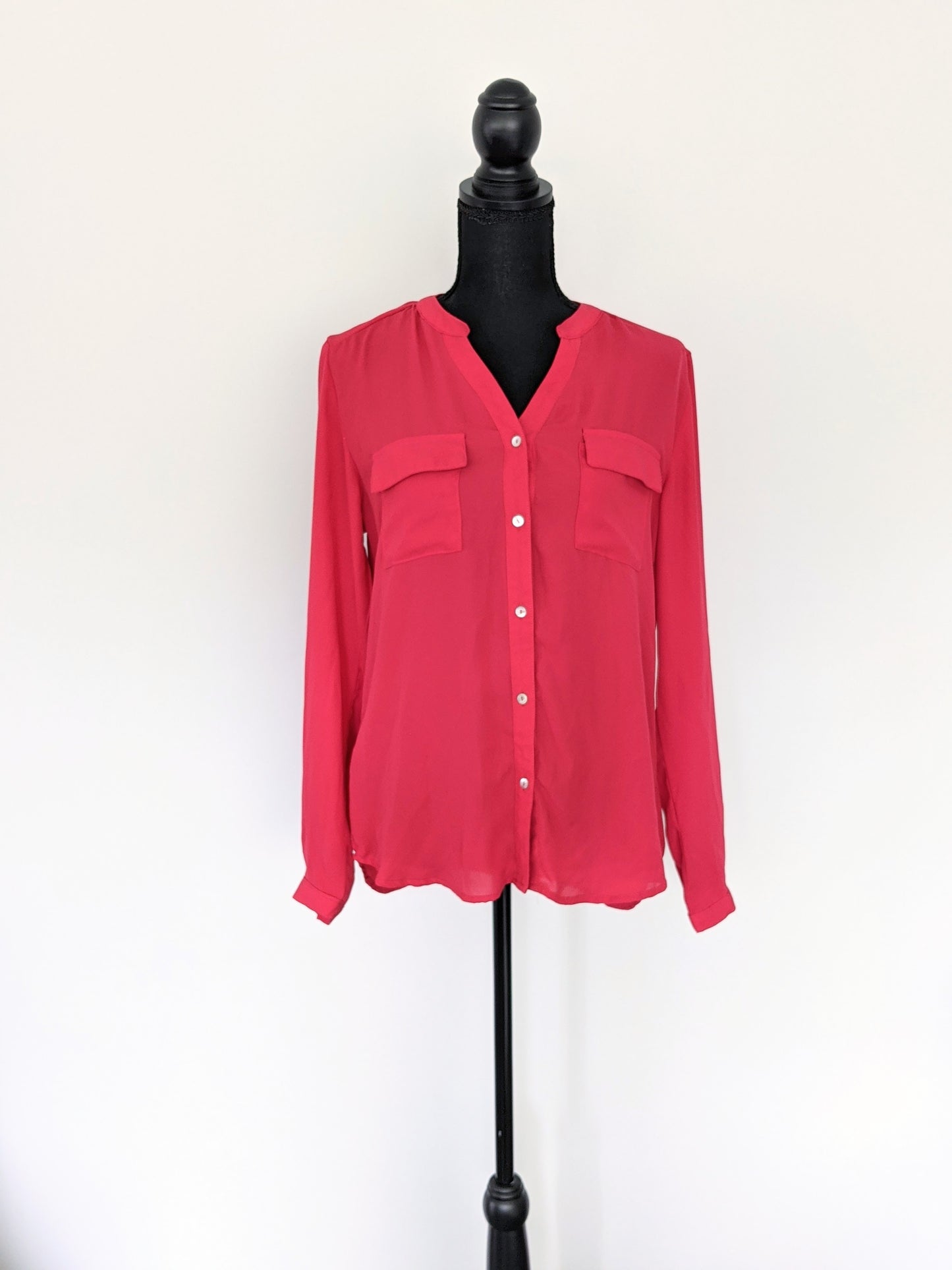 Hot Pink Button Down Blouse