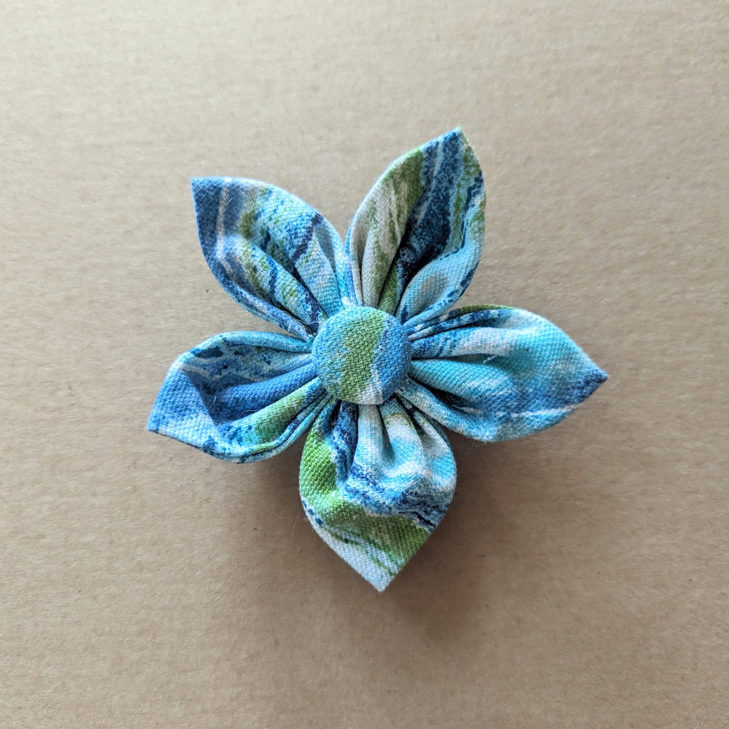 Blue Marble Flower Bow